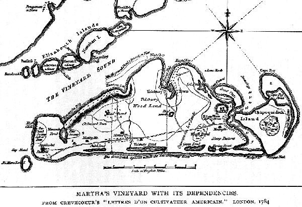 Martha's Vineyard 1784 map